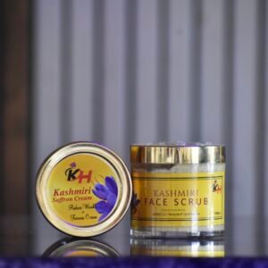 Kashmiri Saffron Face Scrub | Natural Exfoliating Brightening Skin Renewal Treatment | Removes Dead Skin & Unclogs Pores | Microplastic-Free | Kesar-Infused Glow Booster