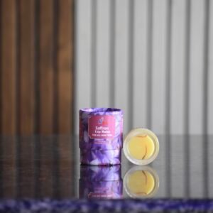 Kashmiri Saffron Lip Butter | Kesar-Infused Deep Nourishing Brightening Lip Treatment | Natural Shea & Cocoa Butter Blend | Heals Dry Pigmented Lips | Paraben-Free